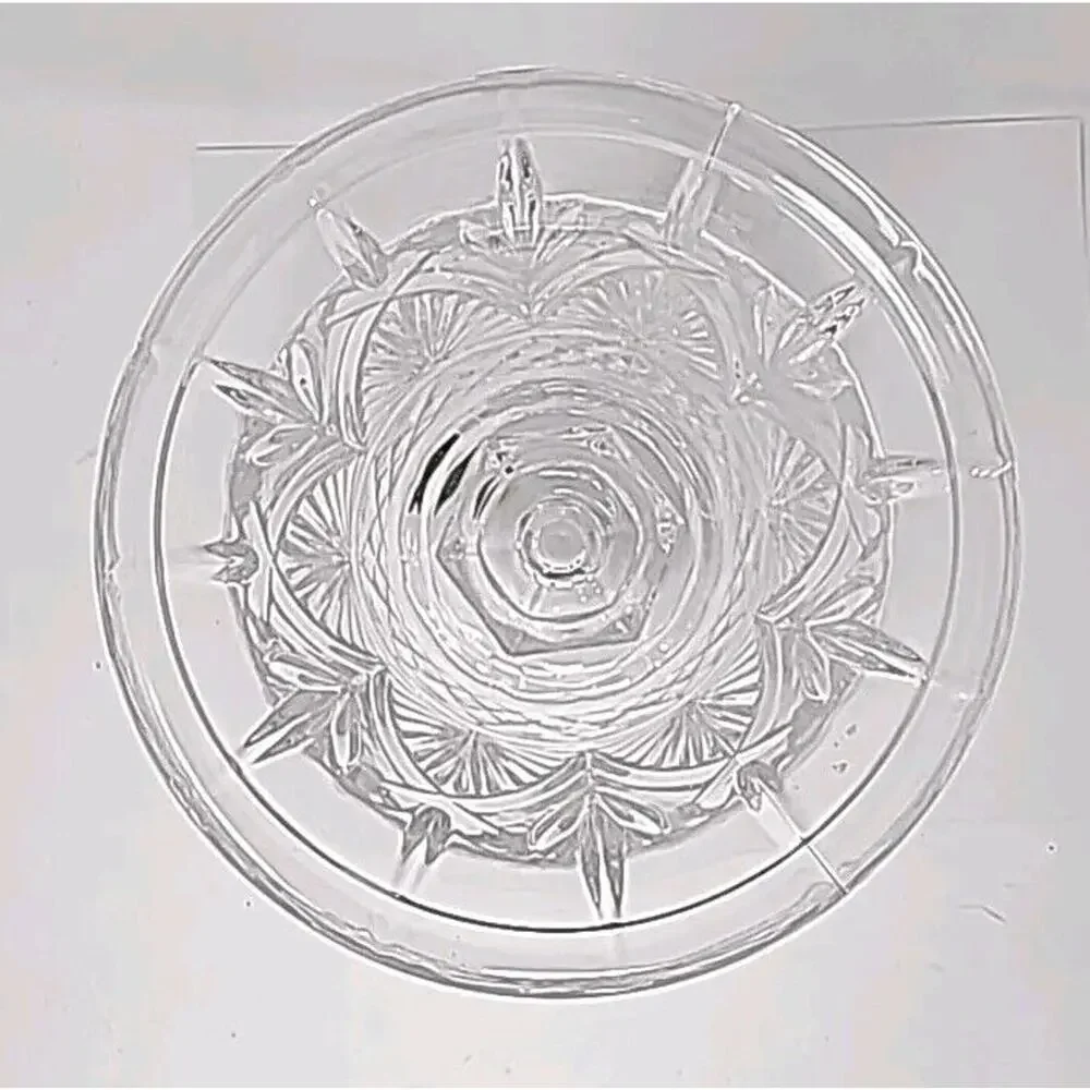 1970s Shannon Clear Lead Crystal Hurricane Vase Collectible Decorative Glass U25